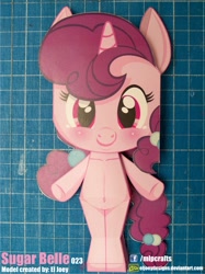 Size: 937x1250 | Tagged: safe, artist:eljoeydesigns, imported from derpibooru, sugar belle, season 5, belly button, papercraft