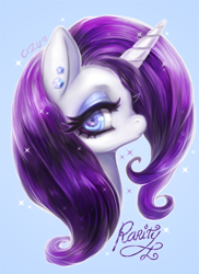 Size: 700x964 | Tagged: safe, artist:cizu, imported from derpibooru, rarity, female, portrait, profile, solo