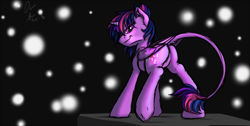 Size: 1200x605 | Tagged: safe, artist:jinyaranda, imported from derpibooru, twilight sparkle, alicorn, classical unicorn, pony, castle sweet castle, alternate hairstyle, female, leonine tail, mare, plot, punklight sparkle, solo, twilight sparkle (alicorn)