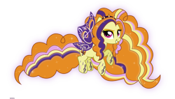 Size: 4000x2276 | Tagged: safe, artist:xebck, imported from derpibooru, adagio dazzle, pony, equestria girls, rainbow rocks, butterfly wings, equestria girls ponified, female, multicolored hair, ponified, purple wings, rainbow hair, rainbow power, rainbow power-ified, rainbow tail, simple background, solo, transparent background, vector, wings