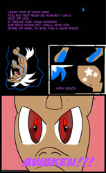 Size: 698x1144 | Tagged: safe, artist:kaijeno, artist:neoink, imported from derpibooru, oc, oc only, oc:leady star, comic, cutie mark, power-up