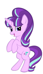 Size: 3302x5696 | Tagged: safe, artist:kuren247, imported from derpibooru, starlight glimmer, pony, unicorn, cute, female, glimmerbetes, looking at you, mare, open mouth, rearing, s5 starlight, simple background, smiling, solo, transparent background, vector