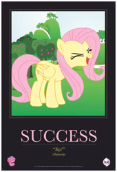 Size: 5075x7475 | Tagged: safe, imported from derpibooru, fluttershy, pegasus, pony, 2012, absurd resolution, comic con, eyes closed, female, flutteryay, mare, motivational poster, official, poster, yay