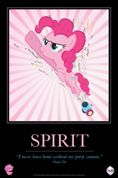 Size: 441x666 | Tagged: safe, imported from derpibooru, pinkie pie, earth pony, pony, 2012, female, motivational poster, official, party cannon, pony cannonball, poster, solo