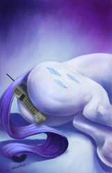 Size: 679x1050 | Tagged: safe, artist:caboni32, edit, imported from derpibooru, rarity, pony, unicorn, /mlp/, booty call, butt, butt only, phone, plot, pun, rearity, visual pun, wat