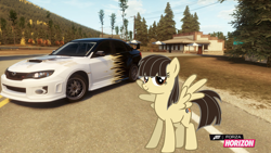 Size: 1280x720 | Tagged: safe, artist:equestianracer, imported from derpibooru, wild fire, car, female, forza horizon, solo, subaru, subaru impreza