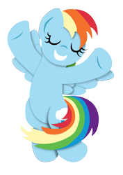 Size: 2480x3508 | Tagged: safe, artist:bobthedalek, imported from derpibooru, rainbow dash, pegasus, pony, ballet, cute, dancing, dashabetes, eyes closed, featured image, female, grin, simple background, smiling, solo, transparent background, twirl