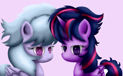 Size: 1024x635 | Tagged: safe, artist:king-sombrero, imported from derpibooru, cloudchaser, twilight sparkle, alicorn, pony, alternate hairstyle, female, mare, punklight sparkle, twilight sparkle (alicorn)