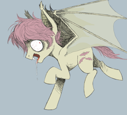 Size: 1391x1262 | Tagged: safe, artist:fiona, imported from derpibooru, fluttershy, batterscotch, bloodshot eyes, butterscotch, flutterbat, rule 63