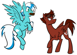 Size: 1010x727 | Tagged: safe, artist:egophiliac, imported from derpibooru, oc, oc only, oc:frosty winds, oc:mach, fallout equestria, fallout equestria: memories, fallout equestria: outlaw, commission