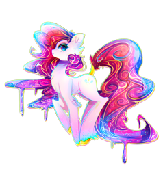 Size: 1948x2042 | Tagged: safe, artist:koveliana, imported from derpibooru, pinkie pie, chromatic aberration, color porn, female, heart, heart eyes, simple background, solo, transparent background, wingding eyes