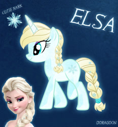 Size: 1004x1077 | Tagged: safe, artist:doragoon, imported from derpibooru, pony, elsa, frozen (movie), ponified, solo