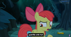 Size: 1600x830 | Tagged: safe, imported from derpibooru, screencap, apple bloom, bloom and gloom, female, meme, solo, youtube caption