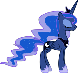 Size: 6509x6121 | Tagged: safe, artist:illumnious, imported from derpibooru, princess luna, bloom and gloom, .svg available, absurd resolution, eyes closed, female, simple background, solo, transparent background, vector