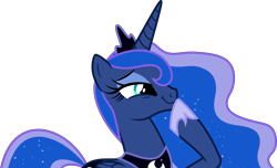 Size: 5000x3034 | Tagged: safe, artist:dashiesparkle, imported from derpibooru, princess luna, bloom and gloom, .svg available, absurd resolution, amused, female, simple background, smirk, smugluna, solo, transparent background, vector