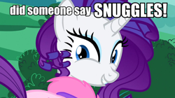 Size: 960x539 | Tagged: safe, imported from derpibooru, screencap, rarity, female, image macro, imma snuggle you, meme, solo