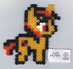 Size: 922x866 | Tagged: safe, artist:mane-shaker, imported from derpibooru, oc, oc only, oc:sparkler riddleback, craft, perler beads, pixel art, solo