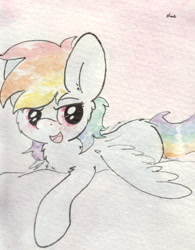 Size: 686x881 | Tagged: safe, artist:slightlyshade, imported from derpibooru, rainbow dash, female, solo, traditional art