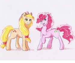 Size: 1205x1024 | Tagged: safe, artist:kira-minami, imported from derpibooru, applejack, pinkie pie, simple background