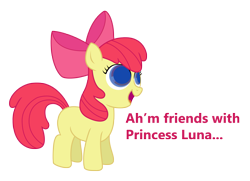 Size: 2237x1616 | Tagged: safe, artist:vincentthecrow, imported from derpibooru, apple bloom, bloom and gloom, assimilation, female, implied princess luna, mind control, solo, vtc's wacky vectors