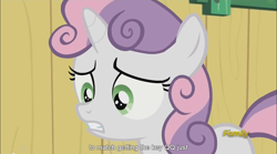 Size: 1282x714 | Tagged: safe, imported from derpibooru, screencap, sweetie belle, bloom and gloom, meme, youtube caption