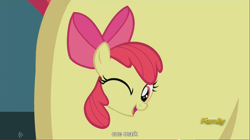 Size: 1280x715 | Tagged: safe, imported from derpibooru, screencap, apple bloom, bloom and gloom, cutie mark, meme, youtube caption