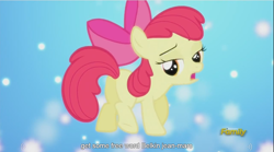 Size: 1282x714 | Tagged: safe, imported from derpibooru, screencap, apple bloom, bloom and gloom, butt, meme, plot, youtube caption