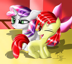 Size: 2220x2000 | Tagged: safe, imported from derpibooru, apple bloom, sweetie belle, happy, smiling