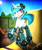 Size: 1100x1300 | Tagged: safe, artist:gamermac, imported from derpibooru, dj pon-3, vinyl scratch, female, helmet, ponies in roller skates, roller skates, solo