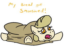 Size: 653x487 | Tagged: safe, artist:jargon scott, imported from derpibooru, oc, oc only, oc:bread pony, bread pony, food pony, original species, bread, bread head, dialogue, solo