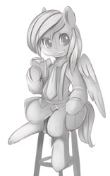 Size: 785x1256 | Tagged: safe, artist:ende26, imported from derpibooru, rainbow dash, female, monochrome, solo