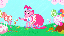 Size: 1366x768 | Tagged: safe, imported from derpibooru, screencap, pinkie pie, suited for success, female, solo