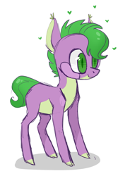 Size: 1017x1381 | Tagged: safe, artist:jellybeanbullet, imported from derpibooru, spike, heart, male, ponified, ponified spike, solo