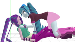 Size: 640x360 | Tagged: safe, artist:xxxsketchbookxxx, imported from derpibooru, aria blaze, sonata dusk, equestria girls, 3d, fail, failure, mmd