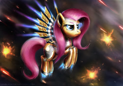 Size: 1280x899 | Tagged: safe, artist:linblack, imported from derpibooru, fluttershy, female, hmd, science fiction, solo
