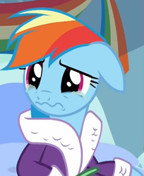 Size: 707x865 | Tagged: safe, imported from derpibooru, screencap, rainbow dash, tanks for the memories, crying, female, reaction image, solo