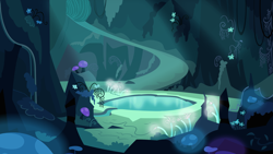 Size: 5333x3000 | Tagged: safe, artist:kooner-cz, imported from derpibooru, absurd resolution, background, cave, cave pool, mirror pool, mushroom, no pony, vector