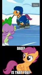 Size: 540x960 | Tagged: safe, imported from derpibooru, forecheck, scootaloo, tanks for the memories, family, image macro, meme, scootadad