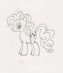 Size: 1001x1177 | Tagged: safe, artist:j4m35c, imported from derpibooru, pinkie pie, female, monochrome, solo, traditional art