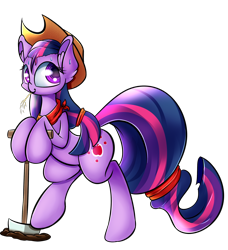 Size: 2100x2300 | Tagged: safe, artist:madacon, imported from derpibooru, twilight sparkle, earth pony, pony, earth pony twilight, farmer, female, race swap, solo