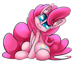 Size: 2700x2200 | Tagged: safe, artist:madacon, imported from derpibooru, pinkie pie, earth pony, pony, cute, diapinkes, female, head tilt, looking at you, mare, simple background, sitting, smiling, solo, transparent background