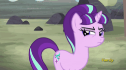 Size: 500x280 | Tagged: safe, imported from derpibooru, screencap, starlight glimmer, the cutie map, animated, discovery family, discovery family logo, female, solo