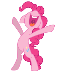 Size: 3500x4330 | Tagged: safe, artist:estories, imported from derpibooru, pinkie pie, pony, a friend in deed, bipedal, female, missing nostrils, nose in the air, open mouth, simple background, smile smile smile, smile song, solo, transparent background, uvula, vector, volumetric mouth