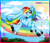 Size: 1000x865 | Tagged: safe, artist:bowser2queen, imported from derpibooru, rainbow dash, backwards cutie mark, cloud, cloudy, female, solo, stars, sun, tree, unshorn fetlocks