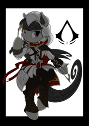 Size: 2000x2803 | Tagged: safe, artist:dfectivedvice, artist:grinning-alex, imported from derpibooru, octavia melody, pony, assassin's creed, bipedal, cosplay, female, solo