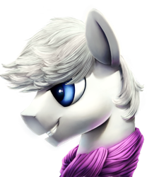 Size: 1000x1200 | Tagged: safe, artist:chryseum, imported from derpibooru, double diamond, earth pony, pony, the cutie map, clothes, cute, male, portrait, scarf, simple background, solo, stallion, transparent background