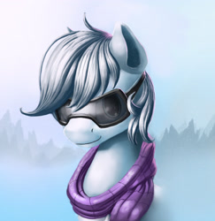 Size: 3790x3898 | Tagged: safe, artist:sceathlet, imported from derpibooru, double diamond, earth pony, pony, the cutie map, clothes, cute, goggles, male, portrait, scarf, solo, stallion