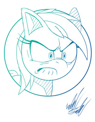 Size: 777x1000 | Tagged: safe, artist:fuzon-s, imported from derpibooru, rainbow dash, tanks for the memories, angry, do i look angry, female, gradient lineart, monochrome, portrait, sketch, solo, style emulation, wide eyes, yuji uekawa style