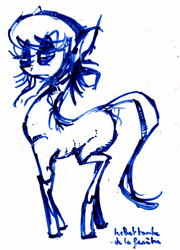Size: 2125x2953 | Tagged: safe, artist:le chat tombe de la fenêtre, imported from derpibooru, oc, oc only, oc:amber rose (thingpone), oc:thingpone, monochrome, solo, starvation, traditional art, weak, whiteboard