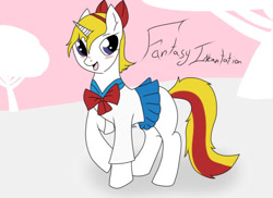 Size: 500x363 | Tagged: safe, artist:fantasyincantstion, imported from derpibooru, oc, oc only, oc:fantasy incantation, clothes, sailor uniform, school uniform, solo